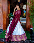 Lehenga Mart Designer Wedding Lehenga Choli For Women - White | Grocsy