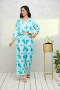 Myshka Women Blue Printed Pastels Co-Ords | Grocsy