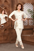 Joban Fashion Cotton Beige Color Kurta Set | Grocsy