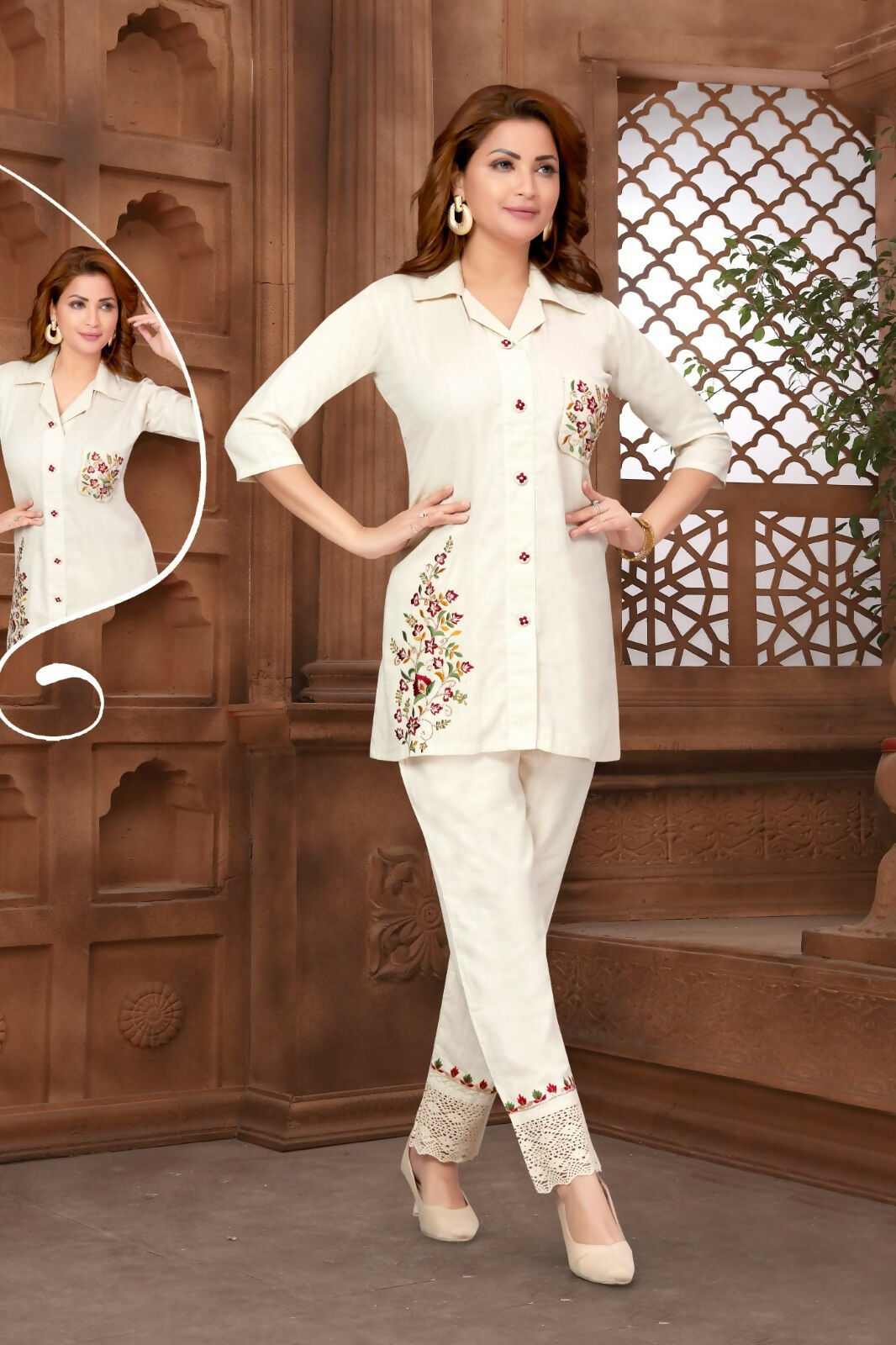 Joban Fashion Cotton Beige Color Kurta Set | Grocsy