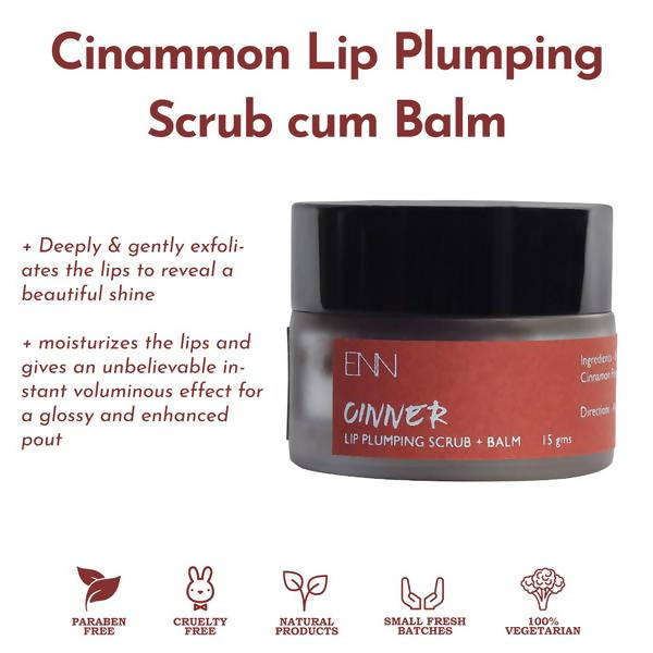 Enn Cinner Lip Plumping Scrub Plus Balm | Grocsy