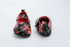 Tiny Bugs Girls Flowral Print Infants Booties - Black | Grocsy
