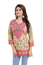 Snehal Creations Alluring Faux Crepe Printed Short Kurti Tunic | Grocsy
