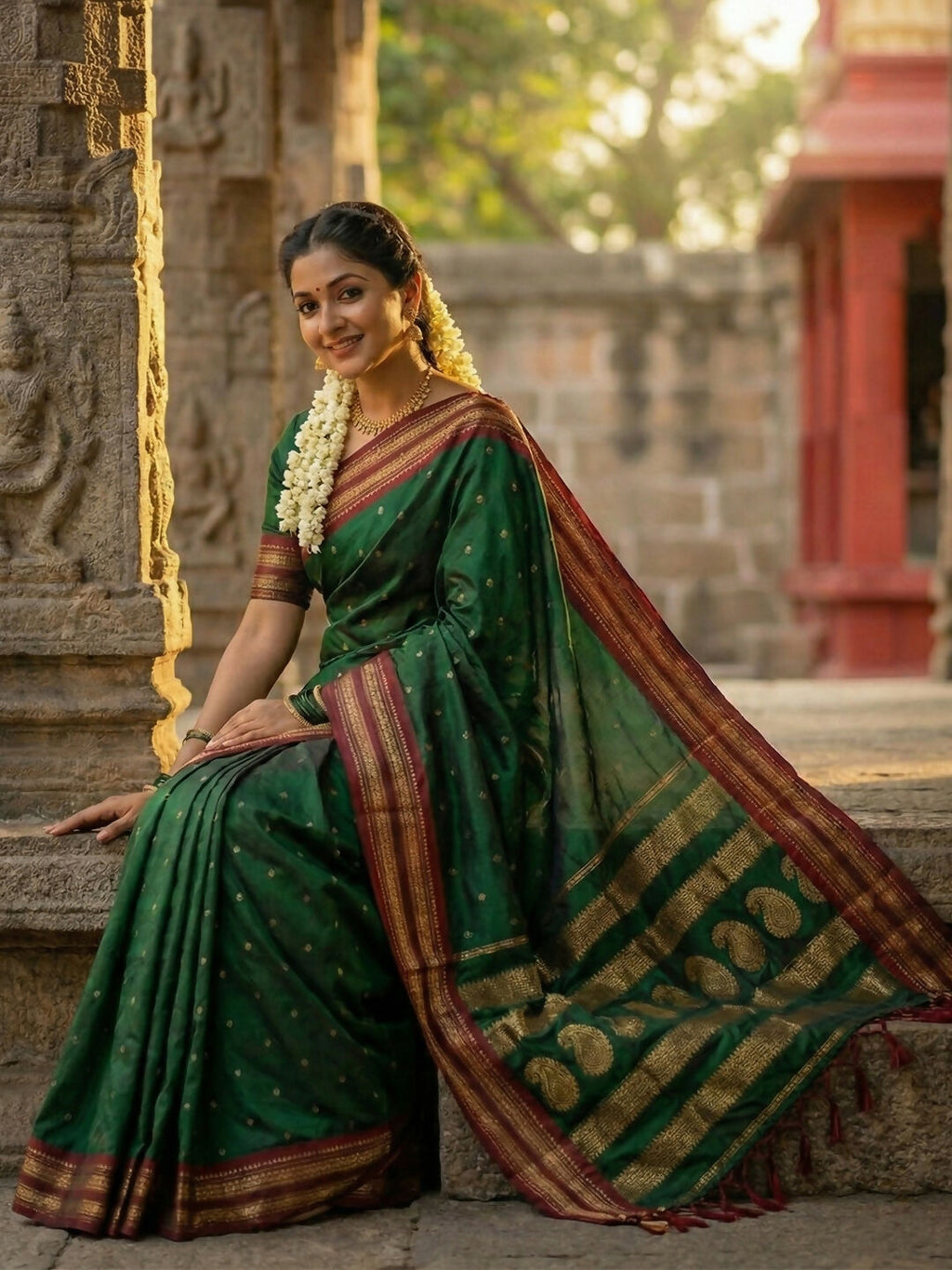 Shree Shyam Fashion Green Soft Silk Saree | Grocsy