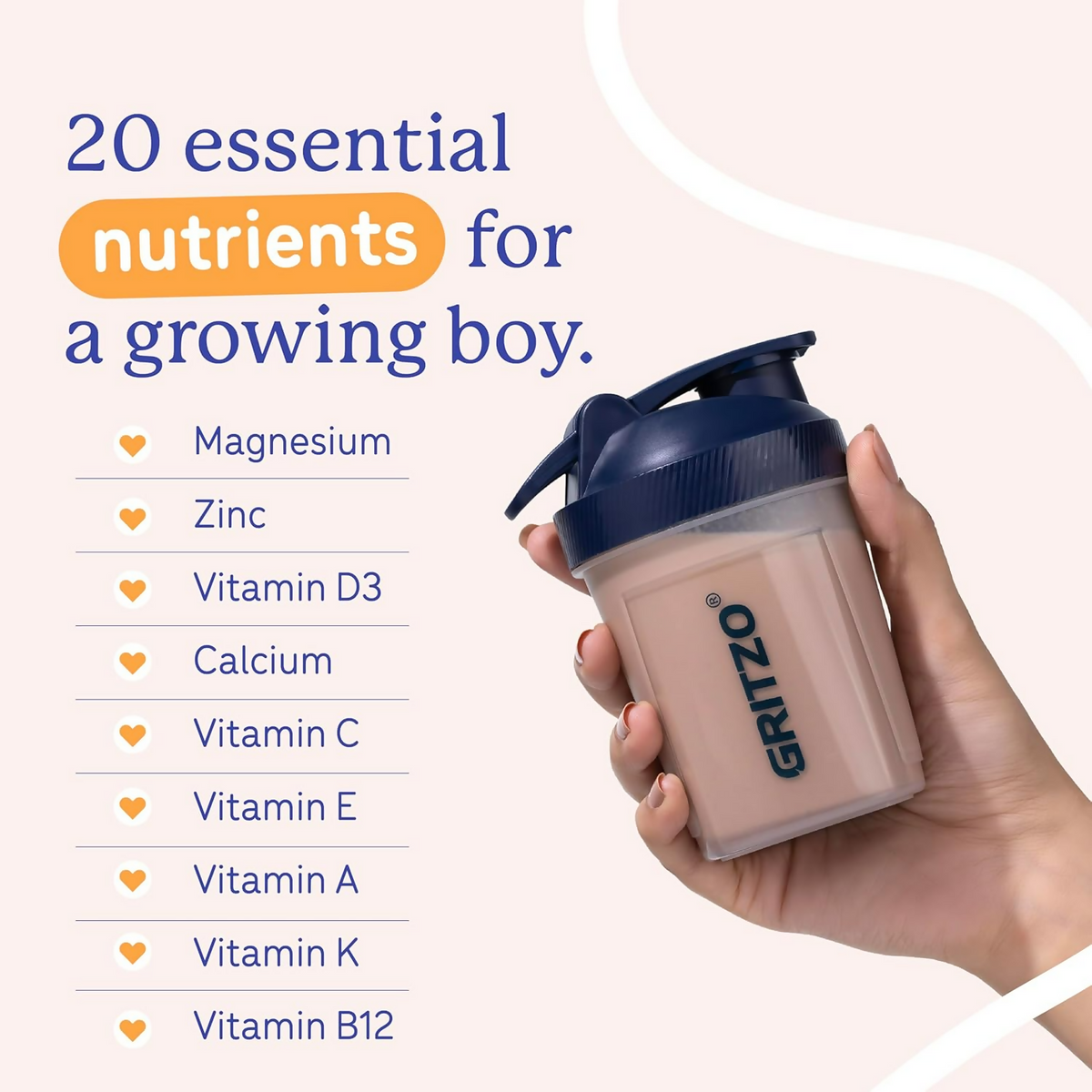 Gritzo SuperMilk Overall Growth (7-12y Boys) - Double Chocolate, with Super Gummies - Strawberry | Grocsy