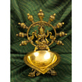 Spillbox Gold-Toned Brass Gajalakshmi Diya Pooja Essential | Grocsy
