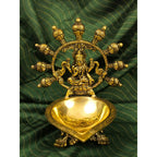 Spillbox Gold-Toned Brass Gajalakshmi Diya Pooja Essential | Grocsy