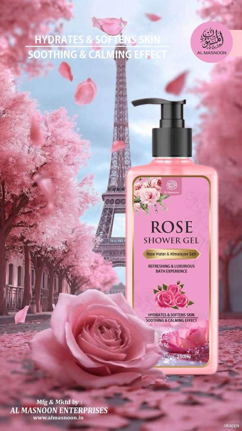 Al Masnoon Rose Shower Gel with Himalayan Pink Salt – Luxurious | Grocsy