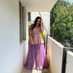 Teeya Creation Purple Color Crunchy Silk Embroidery Work Festiwal Wear Salwar Suit | Grocsy