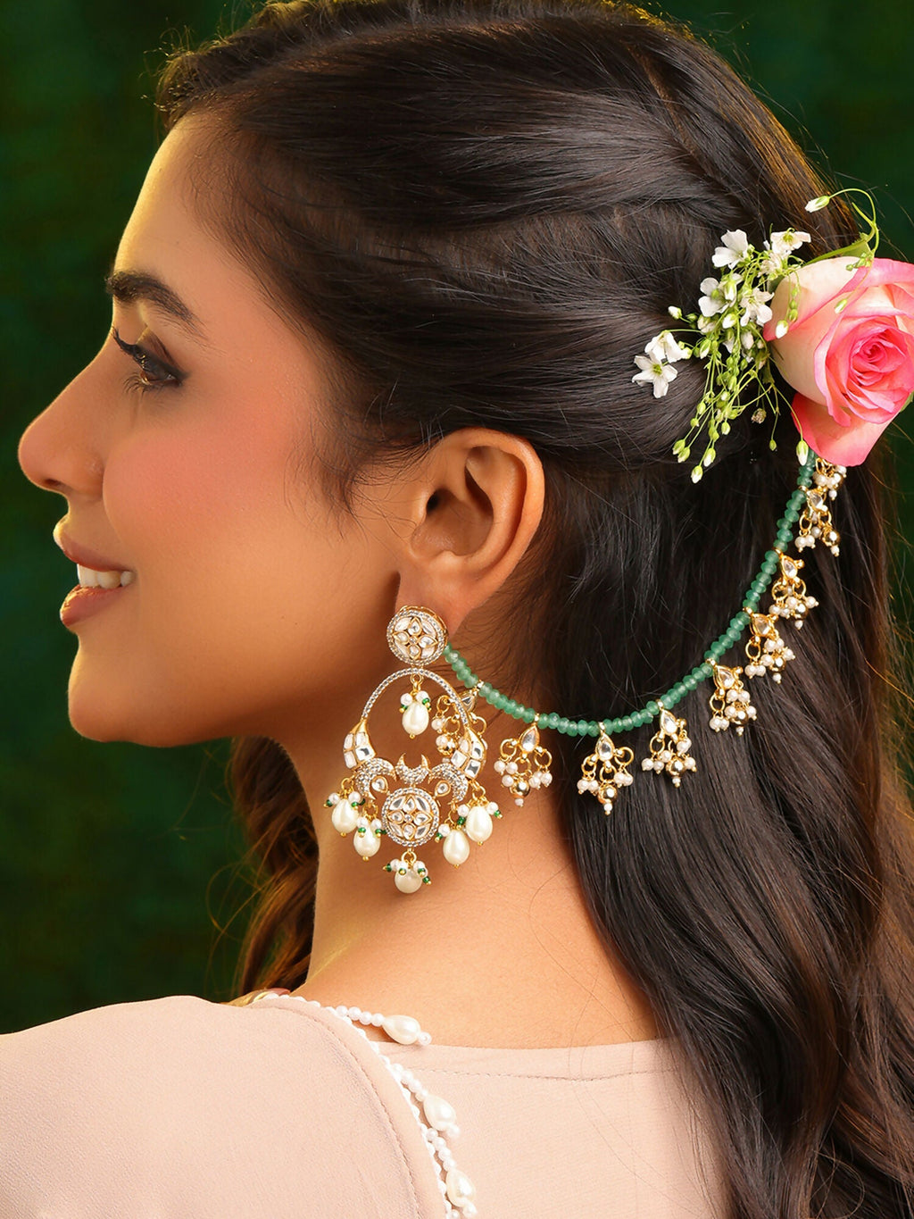 Ruby Raang Saanjh Hara Ear Chain | Grocsy