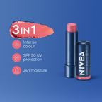Nivea Lip Caring Beauty Red Lip Balm With SPF 30 - Rose | Grocsy