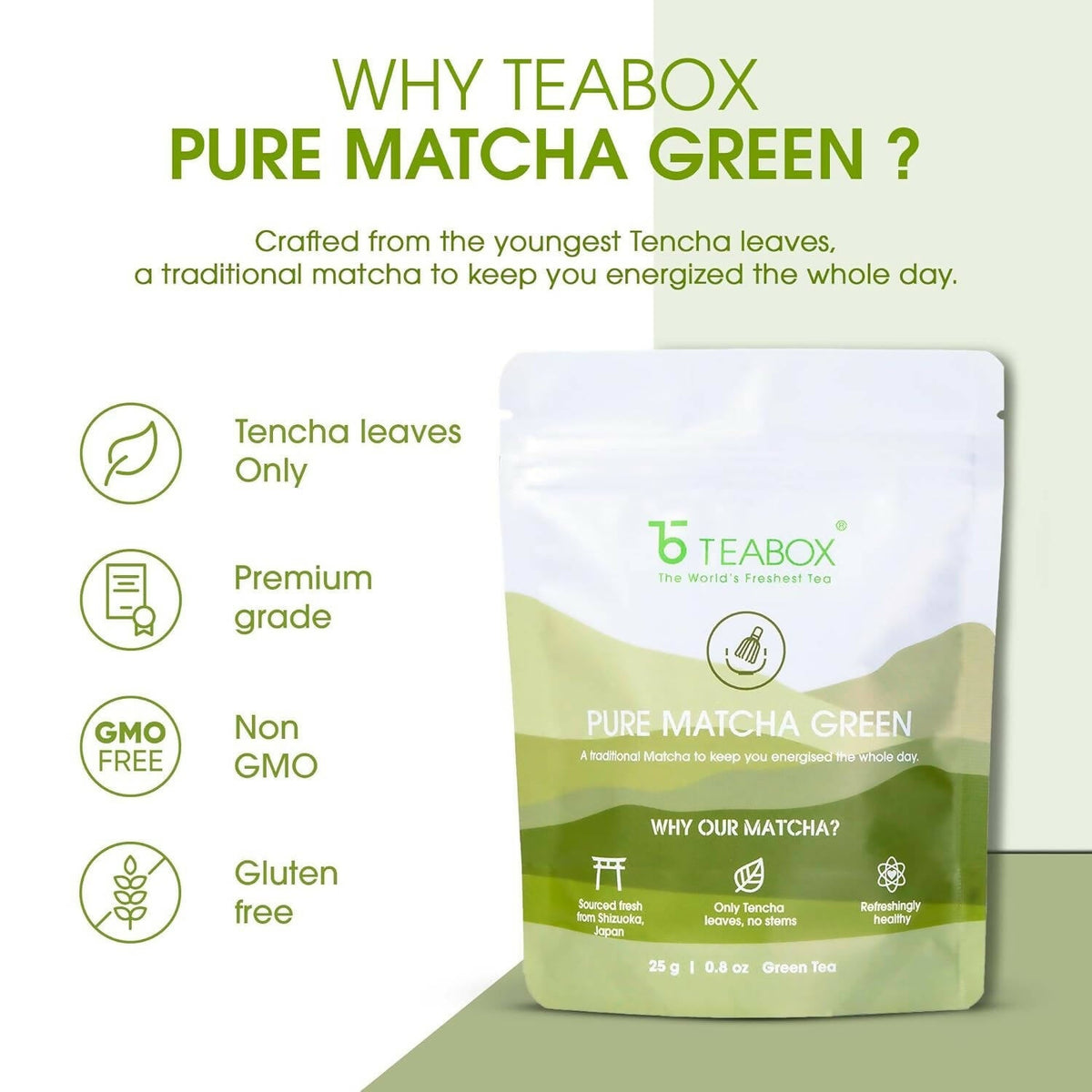 Teabox Pure Matcha Green Tea Powder | Grocsy