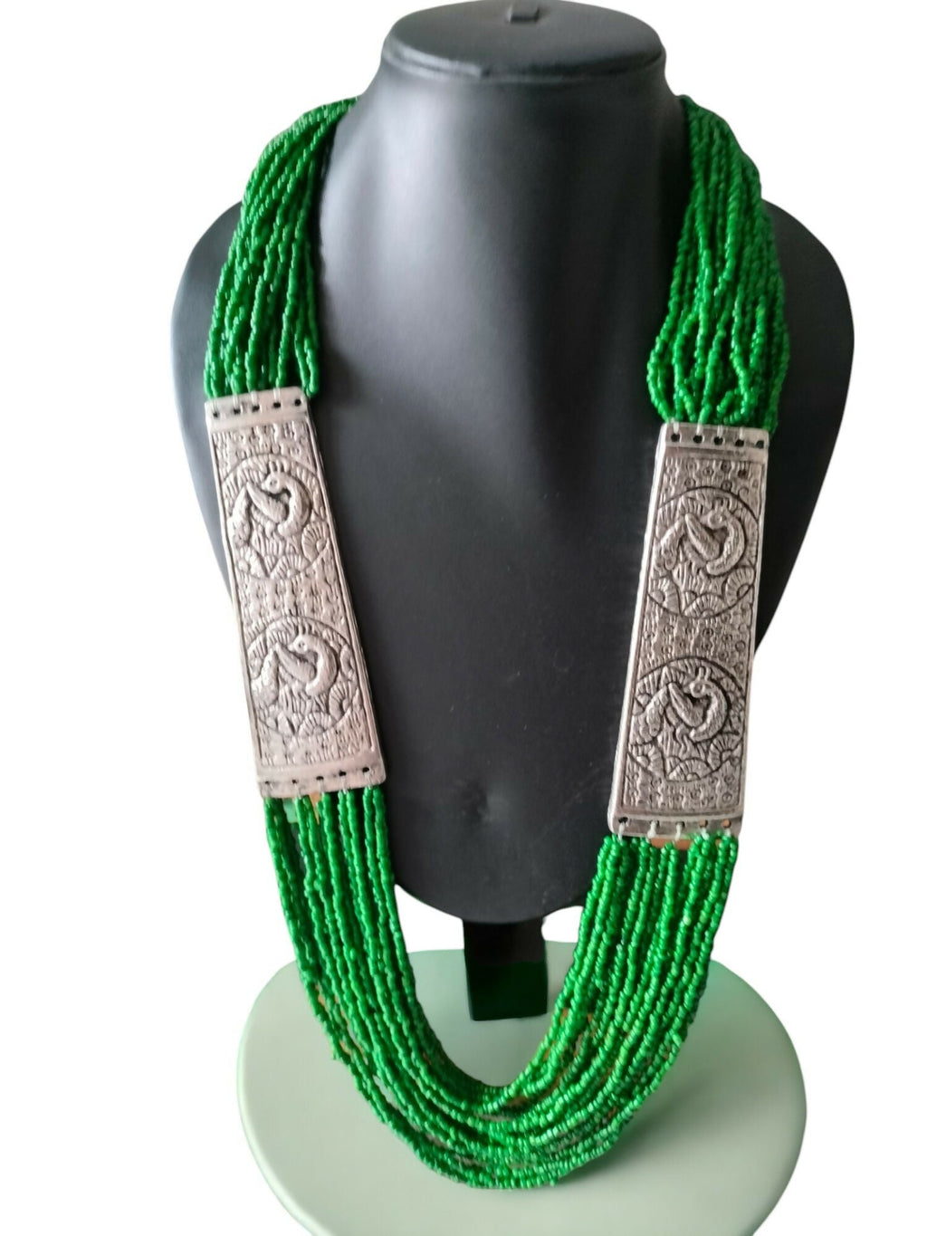 Inhanns Saree Shobha Statement Necklace - Green Onesize Necklace | Grocsy