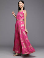 Ahalyaa Women's Traditional Wear Co-ods - Pink | Grocsy