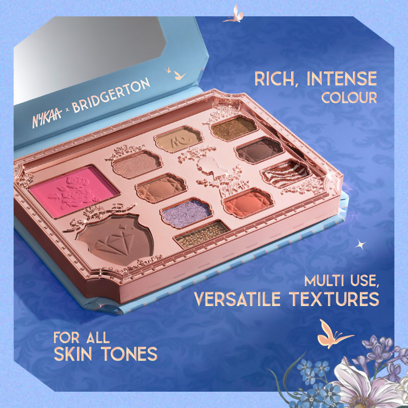 Nykaa Cosmetics X Bridgerton Face & Eye Multi-Texture Eyeshadow Blush & Contour Palette | Grocsy