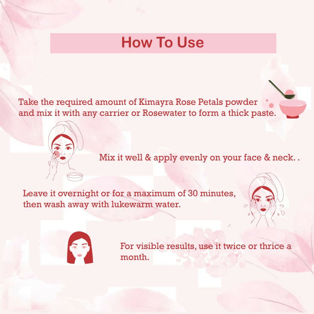 Kimayra Rose Petals Powder For YouthFul Skin & Glowing Skin Care | Grocsy