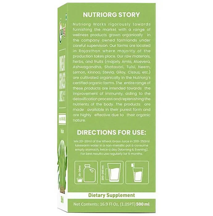 Nutriorg Wheat Grass Juice with Giloy & Tulsi | Grocsy