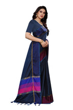 Vamika Navy Cotton Silk Weaving Saree (Binita Navy) | Grocsy