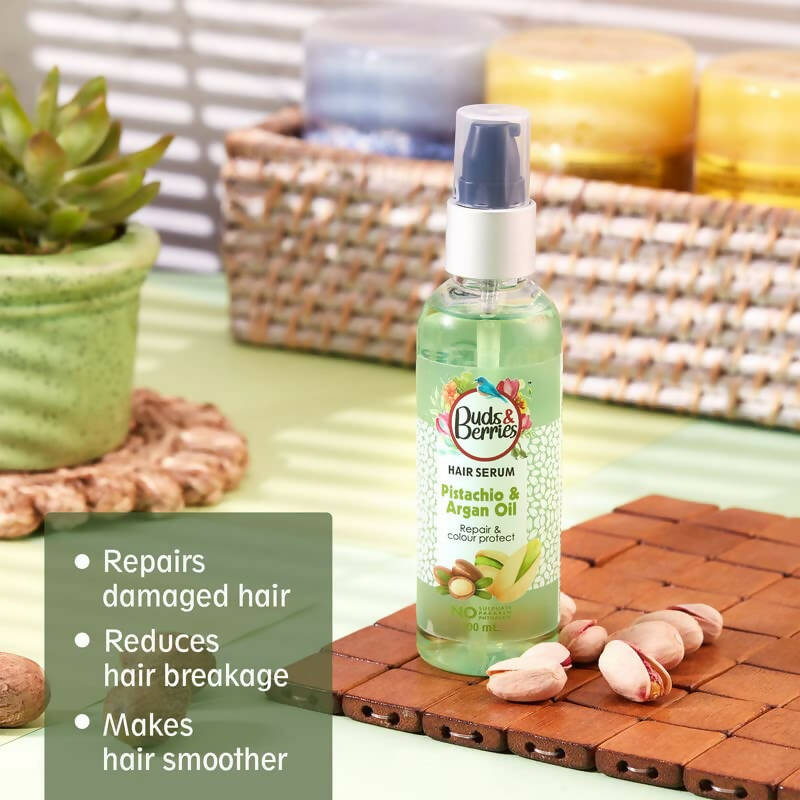 Buds & Berries Colour Protectant Hair Serum With Pistachio And Argan Oil | Grocsy