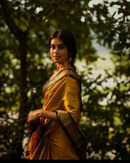 DEIANA'S Beautiful Designer Golden zari Soft Lichi Silk Saree - Yellow | Grocsy