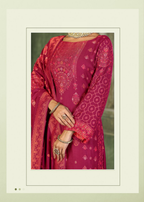 Red Viscose Pasmina Mina Work Kurta & Bottom with Dupatta - Natasha | Grocsy