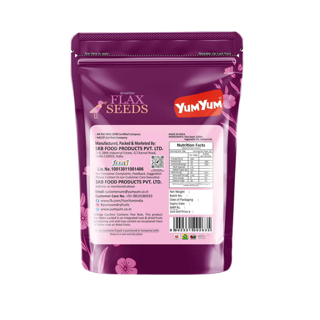 Yum Yum Roasted & Salted Flax Seeds Pouch | Grocsy