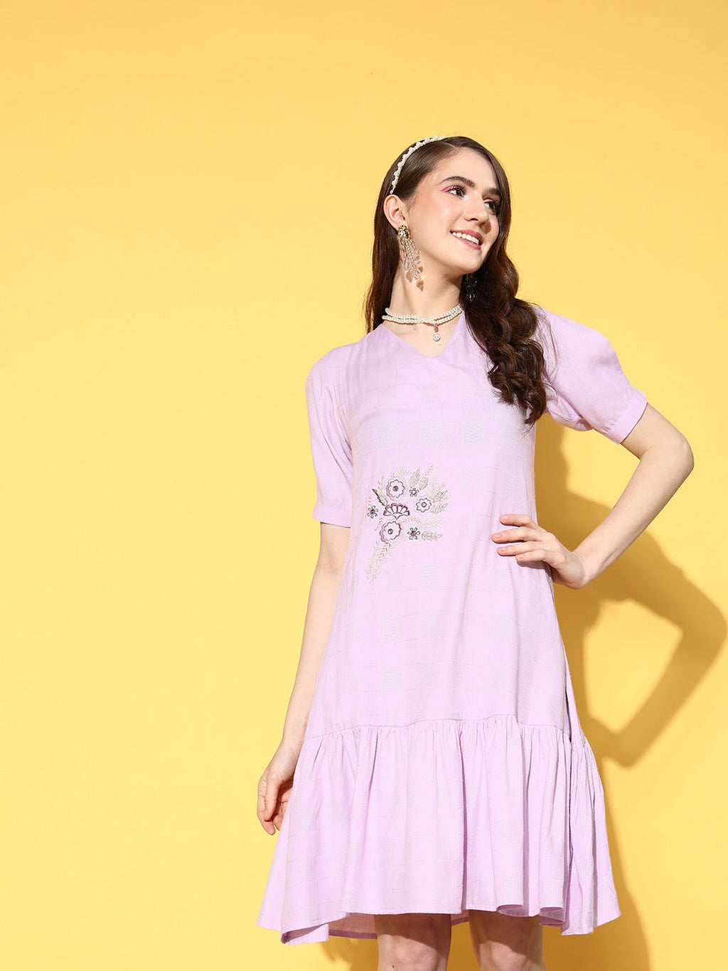 Yufta Floral A-Line Dress | Grocsy
