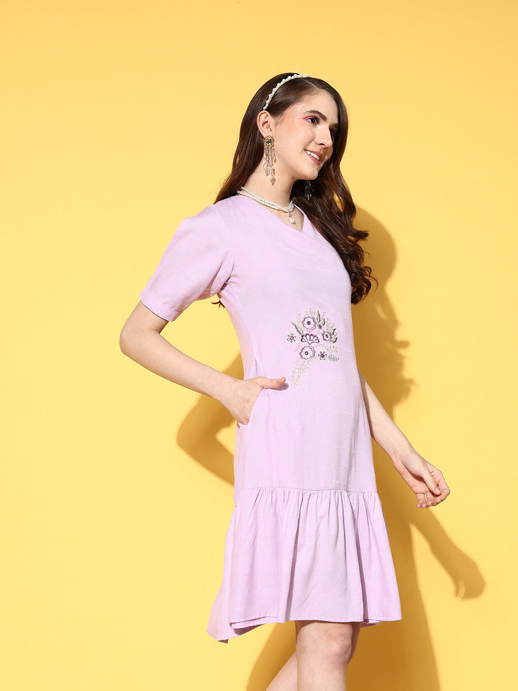 Yufta Floral A-Line Dress | Grocsy