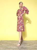 Yufta Floral Cotton Midi Dress | Grocsy