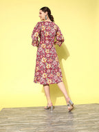 Yufta Floral Cotton Midi Dress | Grocsy