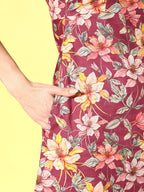Yufta Floral Cotton Midi Dress | Grocsy