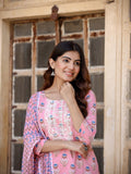Yufta Floral Embroidered Regular Pure Cotton Kurta with Trousers & With Dupatta | Grocsy