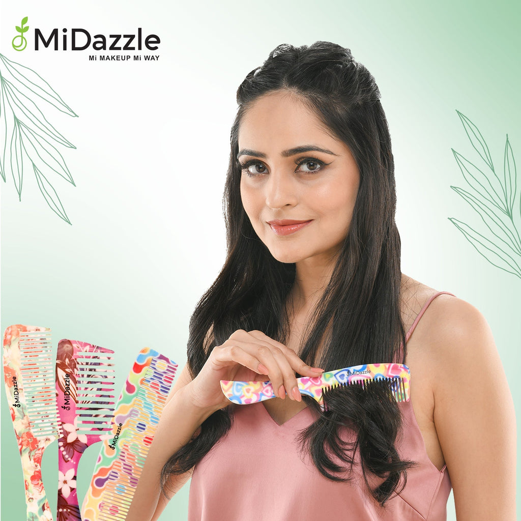 MiDazzle 360 Floral Dual Teeth Comb - Large | Grocsy