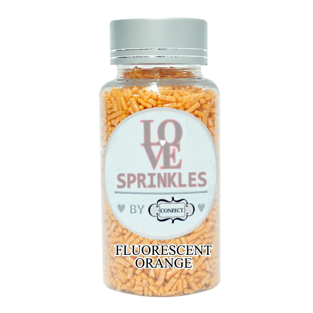 Confect Fluorescent Orange Vermicelli Sprinkles | Grocsy