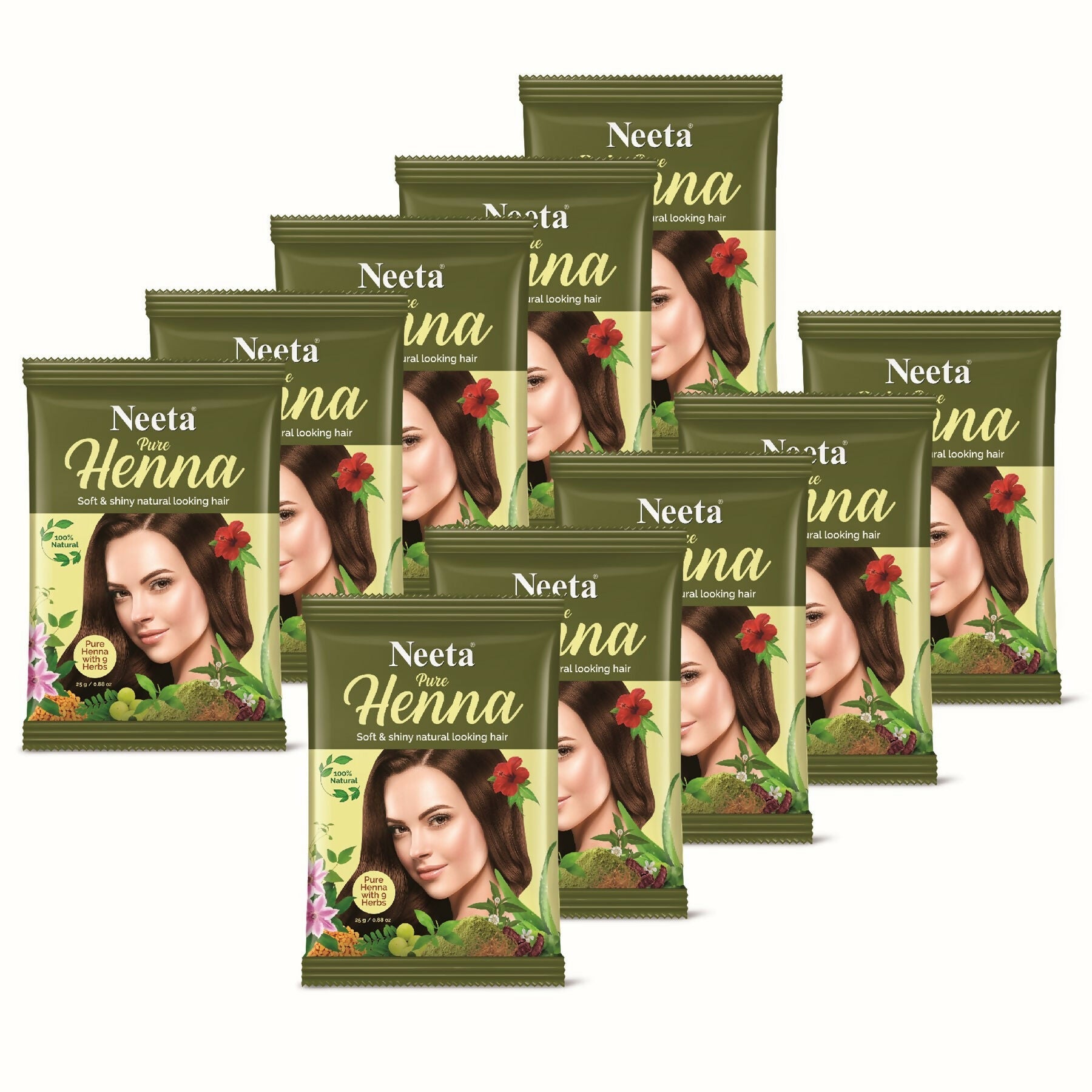 Neeta Pure Henna Soft & Shiny Natural Brown Hair Color | Grocsy