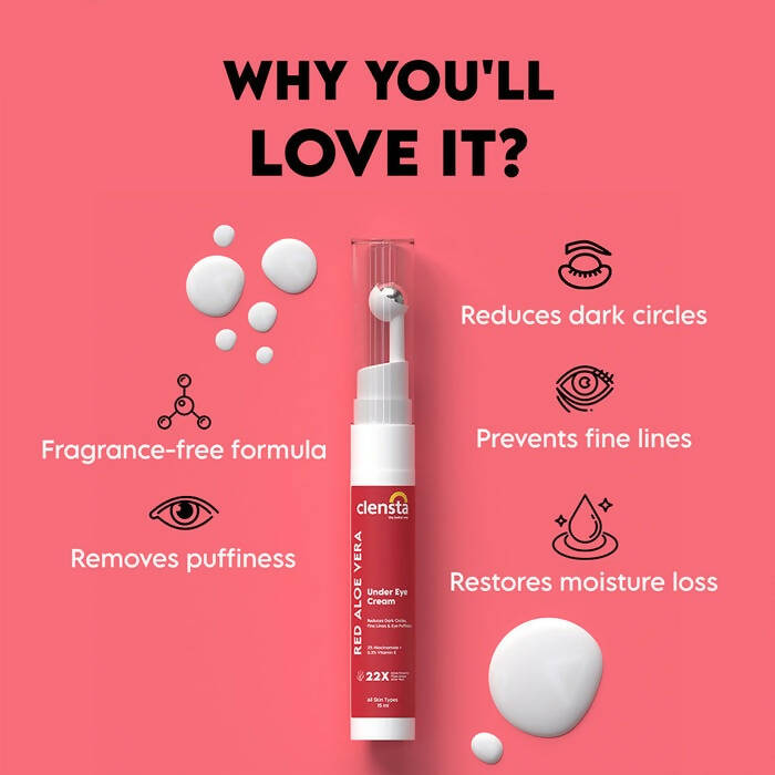 Clensta Red Aloe Vera Under Eye Cream | Grocsy