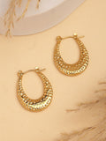 NVR Women's Gold-Polished Contemporary Hoop Earrings | Grocsy