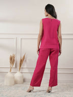 Joban Fashion Women's Fuchsia Cotton Yoga Set | Grocsy