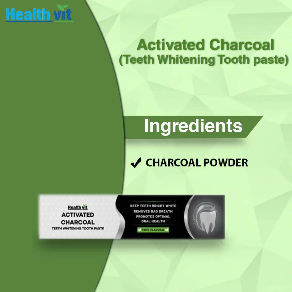 Healthvit Activated Charcoal Toothpaste | Grocsy