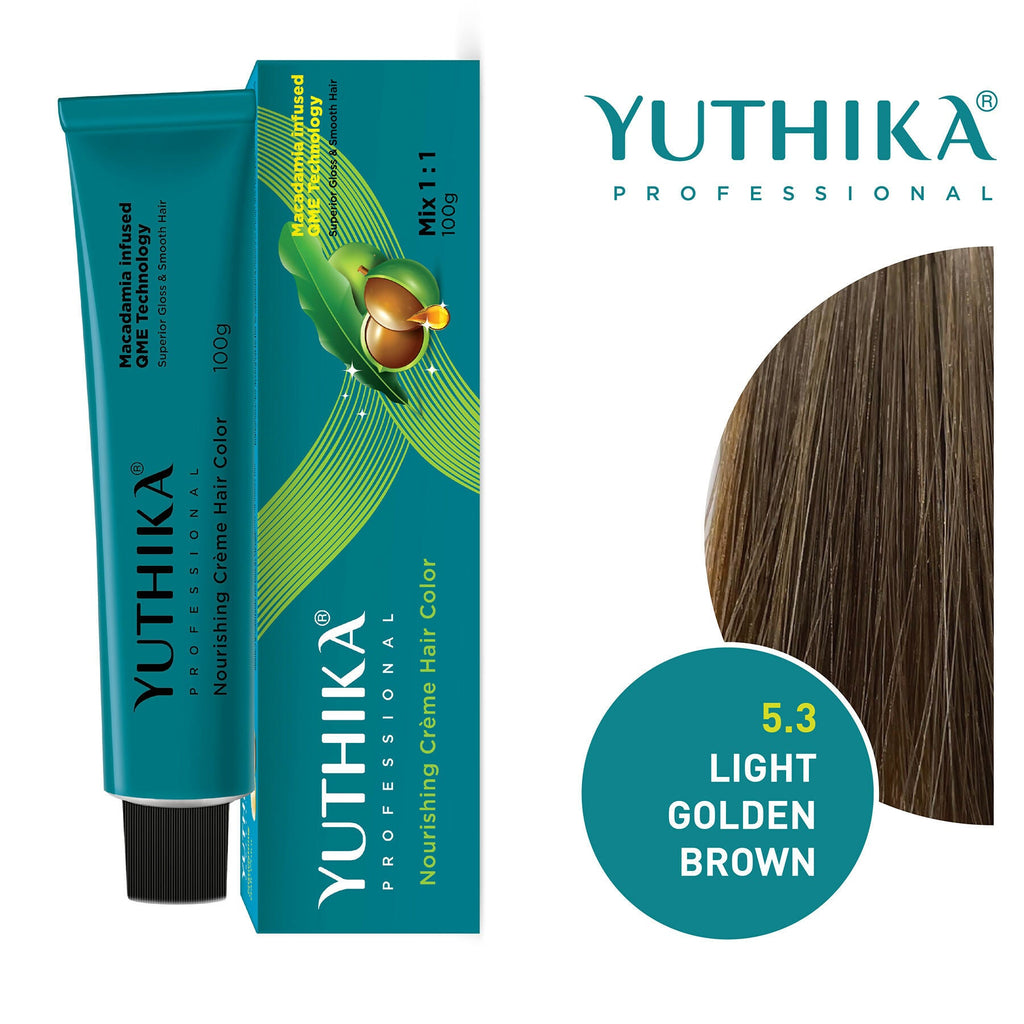 Yuthika Professional Creme Hair Colour - Light Golden Brown | Grocsy