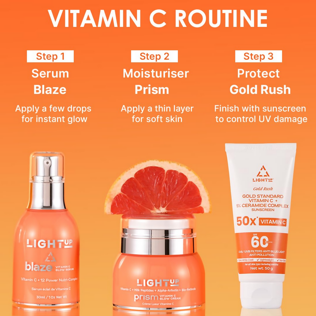 Light Up Gold Rush Gold Standard Vitamin C + 1% Ceramide Complex Sunscreen | Grocsy