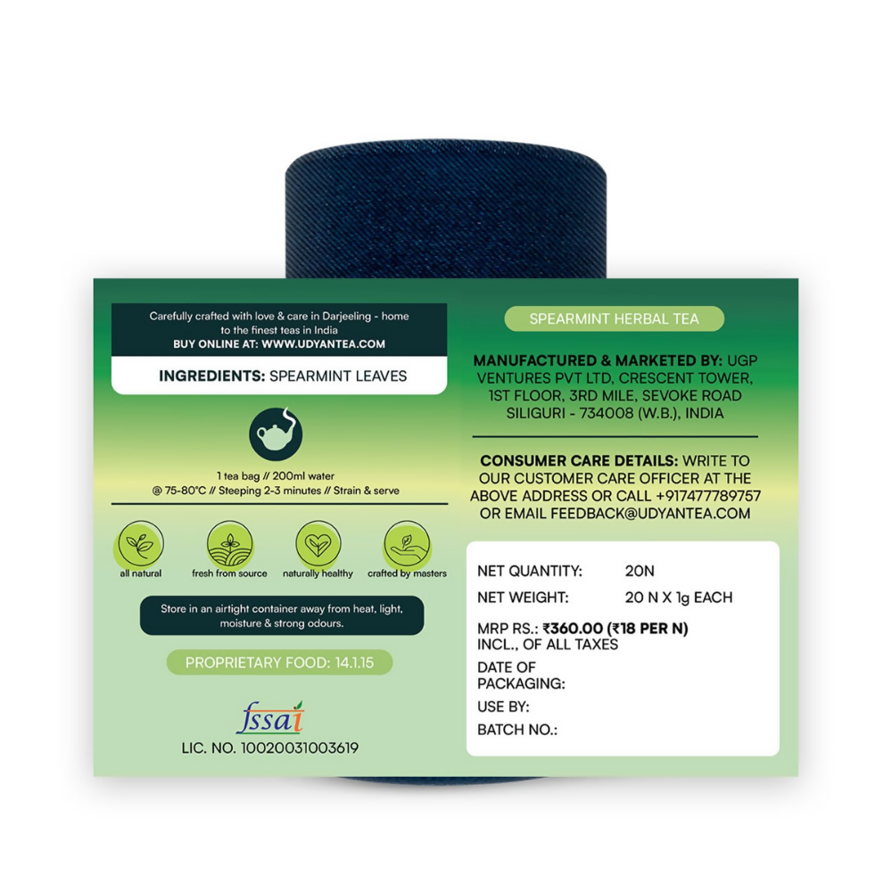 Udyan Tea Spearmint Herbal Tea | Grocsy