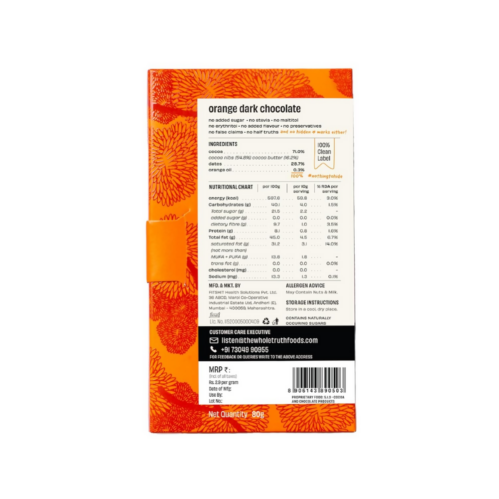 The Whole Truth Dark Chocolate - Orange | Grocsy