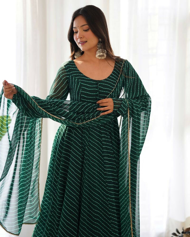 Joban Fashion Green Kurta Set Georgette Sequence Embroidery Work | Grocsy
