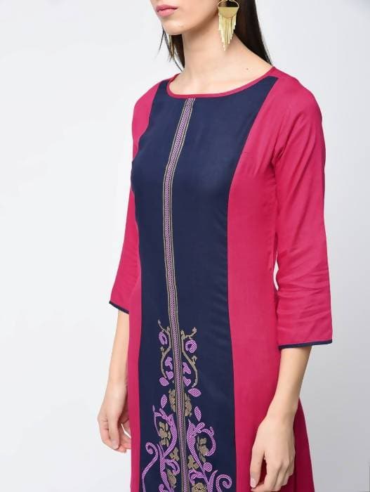 Aniyah Rayon Block Printed Latest Straight Kurta (AN-118K) | Grocsy