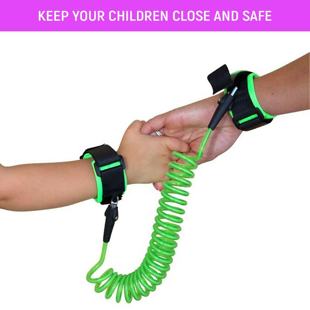Safe-O-Kid Elastic Safety Wrist Adjustable Strap link for Baby- Orange Colour | Grocsy