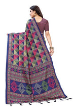 Vamika Blue Kalamkari Print With Jhalar Khadi Silk Saree (TANISHA BLUE) | Grocsy