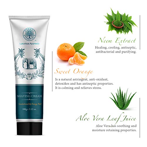 Forest Essentials Sandalwood & Orange Peel Shaving Cream | Grocsy