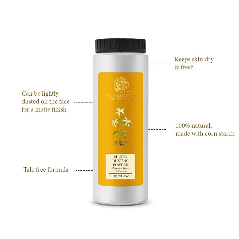 Forest Essentials Silken Dusting Powder Mashobra Honey & Vanilla | Grocsy