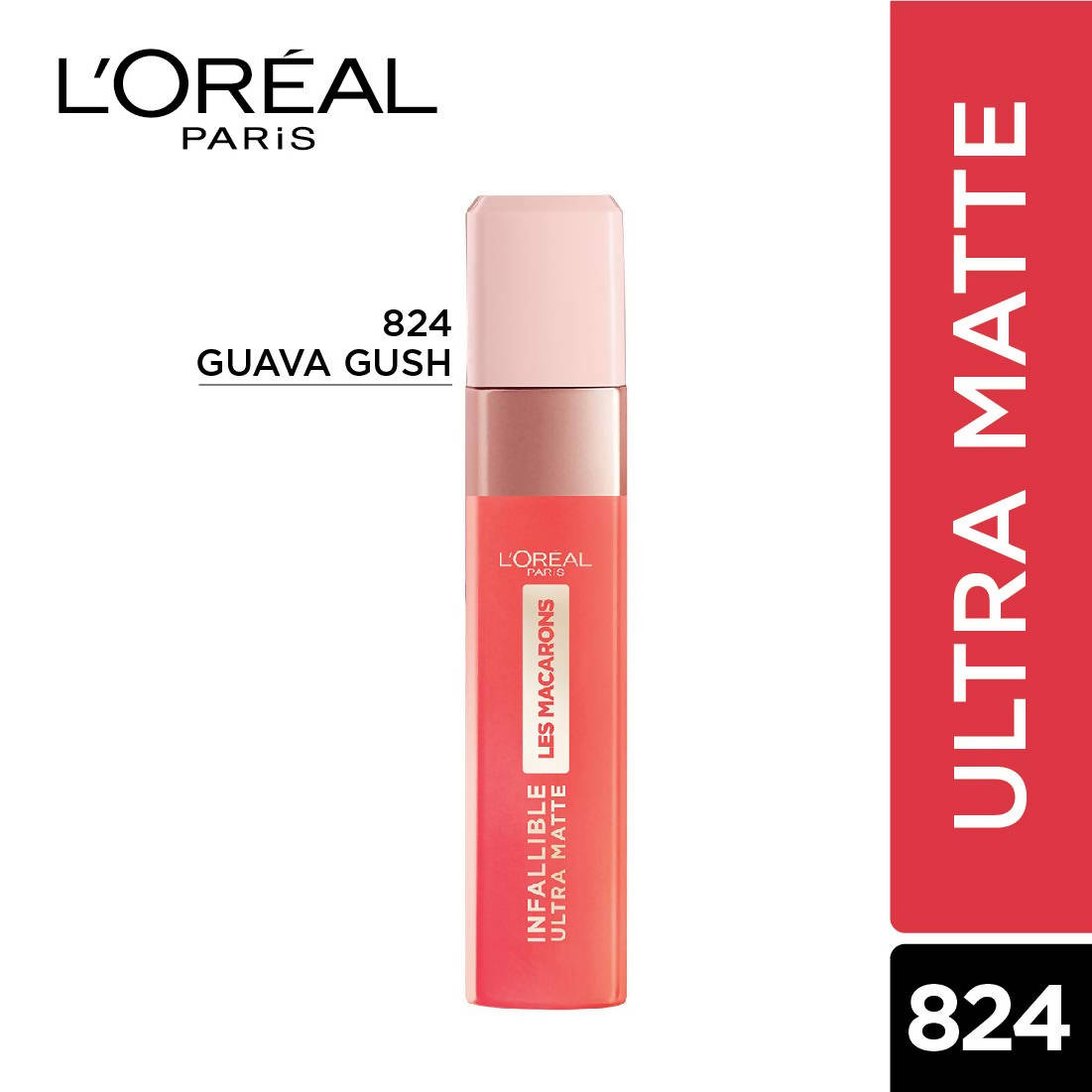 L'Oréal Paris Infallible Ultra Matte Liquid Lipstick Les Macarons - 824 Guava Gush | Grocsy